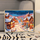 Winter lights Christmas digital oil painting fill color hand-painted gifts with high appearance decorative paintings and hanging paintings qx15844 High-gloss pigment + professional oil canvas + multiple brushes + wall hanging accessories 30x40cm thick solid wood inner frame
