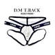 DM men's thong sexy low-waist solid color nylon men's underwear suspenders youth T-pants sexy temptation back hollow black XXL 2 feet 6-2 feet 8