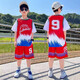 
Children's boys summer thin short-sleeved medium-sized children's new quick-drying sports boys basketball uniform suit No. 9 basketball uniform - black 150 Recommended height 140-150