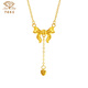 Chinese jewelry fugitive princess gold necklace 18k gold pendant for girlfriend’s birthday gift bow for wife anniversary holiday chain set 1.7-1.8g pure white love gift box