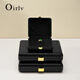 
Duobaoni light luxury jewelry box high-end leather jewelry display storage ring necklace earring box jewelry display gift box ring pendant/necklace box (black)-H15605