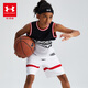 安德玛（Under Armour）儿童套装童装背心短裤夏季男童运动装21211955 黑色 140cm 