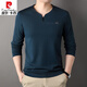 
Pier Cardin 100% pure cotton high-end long-sleeved T-shirt for men V-neck spring and autumn solid color cotton base shirt for men daddy top 6998 bean green M 165 suggestions 90-120Jin [Jin equals 0.5 kg]