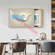 Light luxury meter box decoration painting modern simple living room distribution box hanging painting without punching power main switch cover box K12189 45*35 (cover 35*25cm left push and pull black frame