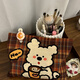 Cosmetic bag, portable large-capacity retro plaid storage bag, stylish travel and outing toiletry bag, coffee puppy storage bag
