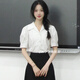 雅格罗伊女大学生教师招聘面试服装白色衬衫夏短袖通勤职业正装穿搭教资套 白色[3882款衬衫] S 均码