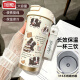 THERMOS Happy Puppy Thermos (THERMOS) Stainless Steel Student Special Coffee Cup Hand-carrying New Men's and Women's Water Cup High-Precision DX1048 Plush Variety Puppy + with Lanyard Ceramic Inner Bottom