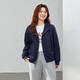 
Fiber Show [Simple Casual Sports Hooded Zipper All-match Jacket] Large Size Women's Fat mm2025 Spring New Style Goose Yellow XL