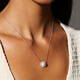 Goselon Edison Pearl Pendant S925 Silver Freshwater Pearl Round Chain Set for Girlfriend Gift 9-10mm