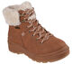 Skechers Botas Cortas Impermeables de Invierno para Mujer Botas de Senderismo cálidas de Felpa Botas de Tobillo cómodas con Punta Redonda Granate 6.5