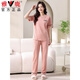 Pajamas Yalu pour les femmes en été coton pur pant pantalon à manches courtes 2025 Nouveau costume pour les vêtements d'été entier peut être porté à l'extérieur de 7374 haricot sans pair sans pair m 80-100jin [Jin est égal à 0,5 kg]