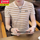 Woodpecker (Tucano) Camiseta de manga larga para hombres 2025 nuevas rayas frescas de mediana edad transpirable y jóvenes de moda