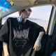 
Scarecrow high street design sense blurred lightning letter printing short-sleeved T-shirt men's summer trendy brand loose half-sleeved T-shirt top white T3894 L