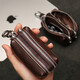 Bolsa de llave japonesa, bolsa de almacenamiento de automóviles de gran capacidad masculina y femenina, billetera de monedas, bolsa de llave de hebilla multifunción de cuero genuino, billetera de doble capa