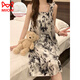 Catchan Cat Man (Miiow) para mujeres en verano con almohadillas de pecho de hielo de seda de seda fría pijama de verano damas dulces y lindas ropa casera primavera y otoño 3889 [almohadilla de cofre no removible] M [75-100Jin [Jin iguala 0.5 kg]]