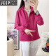 Jeep (Jeep) Jacket for Women 2025 printemps et automne nouvelle veste pour femmes American Retro Loose Sports Outdoor Casual Sports Veste pour femmes Maroon L 85-95Jin [Jin est égal à 0,5 kg]