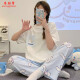 KNFN睡衣女2024年新款夏季纯棉短袖长裤薄款韩版宽松可外穿家居服套装 6625爱心小熊 M 码80-100斤