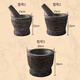 Garlic mortar old-fashioned stone Shandong old bluestone stone mortar garlic masher household garlic masher masher medicine jar old bluestone medium diameter 12*12 cm pure handmade