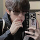 Color-changing myopia glasses for men with eye glasses with anti-ultraviolet blue light trendy handsome goggles for men with frosted black frame [changing brown] [350 degrees of myopia on both eyes] + mirror box mirror cloth