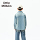 Little MO&Co. Tom and Jerry joint series little moco children's clothing 25 autumn clothing children's cool and antibacterial denim shirt denim blue 140 140/68