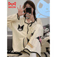 
MIIOW KING Catman Elvis pure cotton pajamas for women Spring and Autumn New Long Sleeve Trousers Loose Cardigan Sweet Cartoon Cute Home Clothing Set 9207 Dingdang Cat M [Suggested 80-100Jin [Jin equals 0.5 kg]]