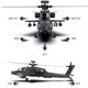 Yuxiang Apache F11S Вооруженный дистанционное управление вертолетным вертолетом GPS Aviation Model 3D Обратный обратный полете