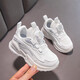 Anta Kids Anta Tray Girls -Schuhe rotierende Knopf weiße Schuhe 2025 Neue Frühlings- und Herbst -Kinder -Turnschuhe mittel- und großer Jungfrau Schuhe Leder ~ 9921 Weiß 34