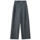 Shangdubila Pantalon décontracté en laine en laine haute pour les femmes en automne de viande plissée lâche chair cachée pour les donner à un pantalon de banlieue mince mince pantalon de banlieue mince