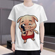 Hanoufei Schwein Mann Kleidung Ggbond Kurzärärmel Männer und Frauen lustige Skulpturen Sand Skulptur Emoticon Pack Student Teenager Paar Trend-1396 XL X125-140jin [Jin gleich 0,5 kg]