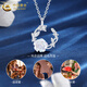 China Gold (CHINA GOLD) S Silver Camellia Necklace Women's Sweet Fashion Pendant Commemorating Valentine's Day Birthday Gift for Girlfriend and Wife Jingsuda*s925 Brilliant Camellia Necklace Zhongjin Gift Box