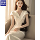 
Lomond acetate satin white dress for women in summer upper class high-end exquisite temperament goddess style super good looking white dress XL [Suggested 115-125Jin [Jin equals 0.5 kg]]