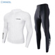 TRAVEL BUDDIESbarrel swimsuit men's surf suit split quick-drying tight jellyfish snorkeling suit wetsuit long-sleeved trousers direct sale men's pure white (cardigan) top + black trousers two-piece set 2XL (150-170Jin Jin equals 0.5 kg) One size fits all