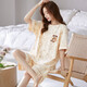
Sangpu pajamas for women in summer cute student Korean style short-sleeved pants thin two-piece set spring and autumn large-size home clothes brown: GXT6630 picture color M (recommended 75-95Jin [Jin equals 0.5 kg])
