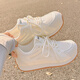 Gu Fansha thick-soled white shoes for women in summer breathable and unstable women's shoes mesh shoes with skirt shoes versatile sports training shoes 9905-3 beige 38