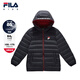FILA Children's Clothing Cotton Feather 2025 Autumn New Lightweight Down Jacket for Boys and Girls, Thin Legend Blue-NV 150