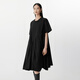 Jnby/Jiangnan Buyi 25 Sommer neues Kleid mit kurzen Ärmeln losen runden Hals elegant und flexibel 5P4G13790 001/This Black S