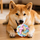 Zanpet Macaron Braided Bell Ball Dog Toy Ball Relief Teething Toy Pet Interactive Training Supplies