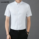 Lilang Summer Men Summer de alta calidad Tendencia de negocios casuales de alta calidad Camisa de manga corta de rayas delgadas sin rugas
