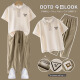 Ikano I.Karnow Boys Summer Suit 2025 Camiseta de camiseta de manga corta para niños nuevos para niños con pantalones con niños grandes traje deportivo de moda 18820 Light Chaki 5798+9767 Negro 5725 120