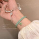 New Chinese-style bracelets, high-looking student party bracelets, niche bells, ancient-style, cool, national-style bracelets, girls’ hand accessories, ancient-style bell bracelets-green bracelets