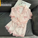 Pyjamas de soie à glace modale pour les femmes avec des filles de style en dentelle en dentelle peut porter des vêtements à domicile en deux pièces décontractés et confortables wlw9227 # m [80-100jin suggérés [Jin est égal à 0,5 kg]]]