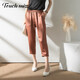 Tachimis Touch Miss High-End Korean Casual Hosen für Frauen Sommer dünne Essigsäure-Satin-Schlampen mit breitem Bein für Frauen Karamellfarbe L.