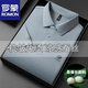 Romon Summer Mulberry Silk Camiseta de manga corta Hombres 2025 Nuevo hielo de solapa de negocios de mediana edad. Silk Drop Business Polo Shirt Men 15125 Orchid de montañismo 2xl 54 [sugerido 155-170Jin [Jin es igual a 0,5 kg]]