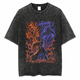 
Jiuvia Harajuku Street Washing Old Retro Japanese Naruto Naruto Anime Cotton T-shirt Men's Summer Short Sleeve B1365 Washing Black S