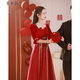 
Mei'an Jia New Chinese Toast Clothes 2025 New Bridal Chinese Style Wine Red Gauze Skirt Spring Light Wedding Engagement Dress Wine Red Long S