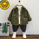 G.duck boys jacket spring and autumn children's cotton tops 2024 new baby autumn fashionable workwear jacket trendy green 90 recommended height 80cm-85cm