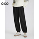 GXG men's jacquard texture leggings commuting loose sweatpants men's sports casual pants 2025 autumn new black L