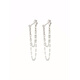 Nilan Fat Donglai same style pt950 platinum ear wire PT950 lip chain earrings for women ins long chain Korean design white