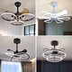 
Nordic ceiling fan light new home light luxury Nordic fan light 2025 master bedroom restaurant ceiling fan light home integrated invisible model 9227 white 60cm-three colors-inverter six gears