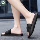 Zapatillas para hombres de carpintería para ropa de verano para nuevo sándwich de playa de casa no deslizante y anti-dolores de gran tamaño de gran tamaño y anti-odor 9712 negro 40-41